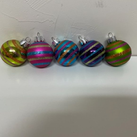 Mini Stripped Ornaments in Assorted Colors – 48 Total - Picture 1 of 2